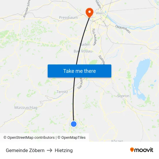 Gemeinde Zöbern to Hietzing map