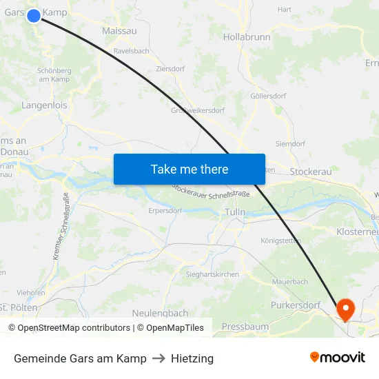 Gemeinde Gars am Kamp to Hietzing map