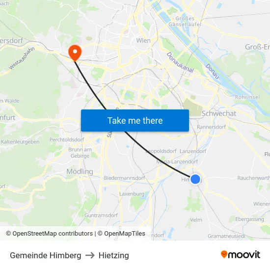Gemeinde Himberg to Hietzing map