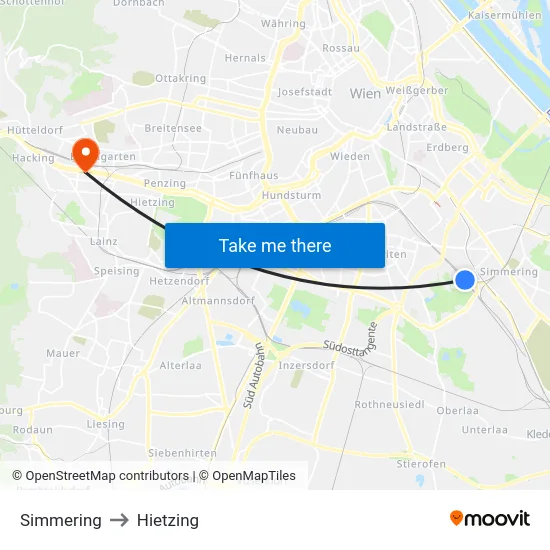 Simmering to Hietzing map