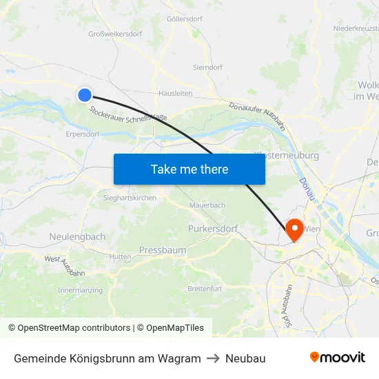Gemeinde Königsbrunn am Wagram to Neubau map