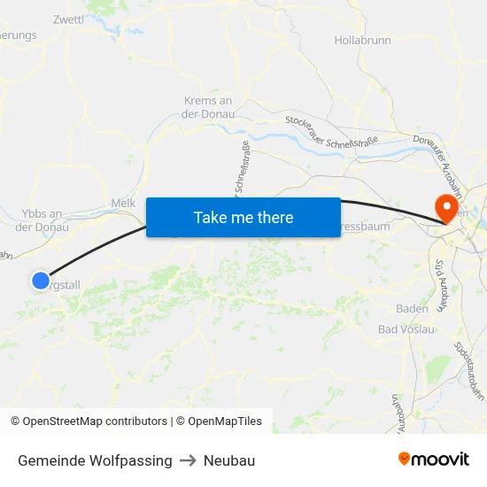 Gemeinde Wolfpassing to Neubau map