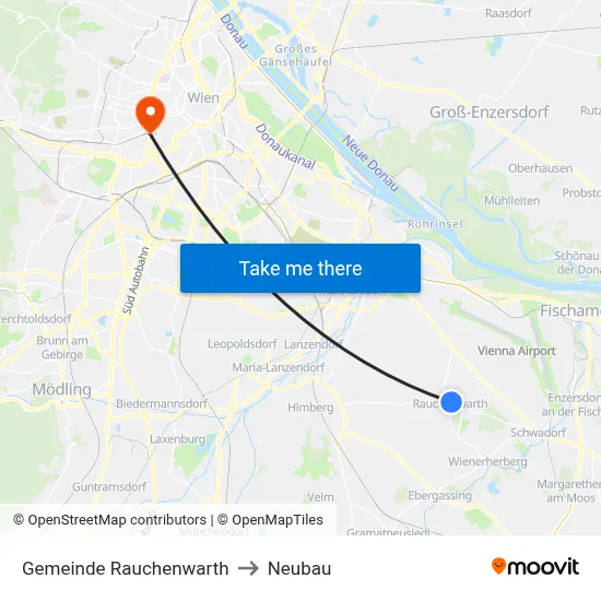 Gemeinde Rauchenwarth to Neubau map