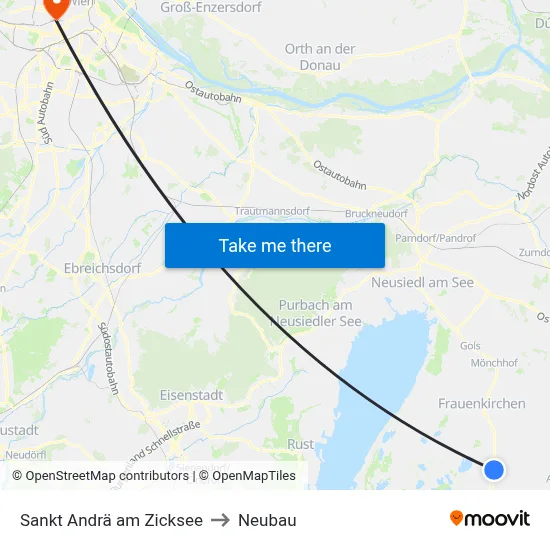 Sankt Andrä am Zicksee to Neubau map