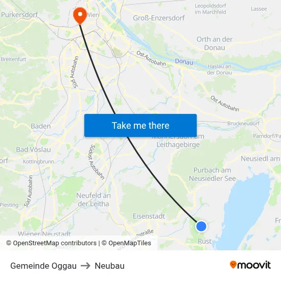 Gemeinde Oggau to Neubau map
