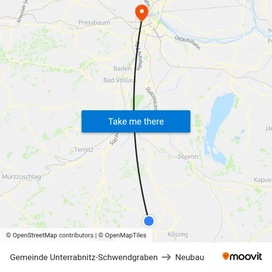 Gemeinde Unterrabnitz-Schwendgraben to Neubau map