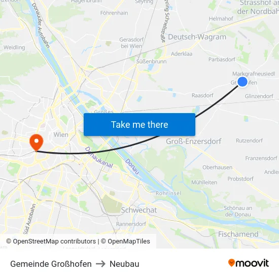 Gemeinde Großhofen to Neubau map