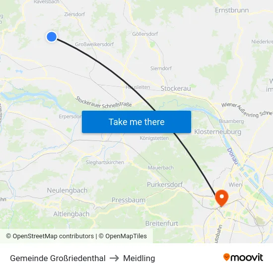 Gemeinde Großriedenthal to Meidling map