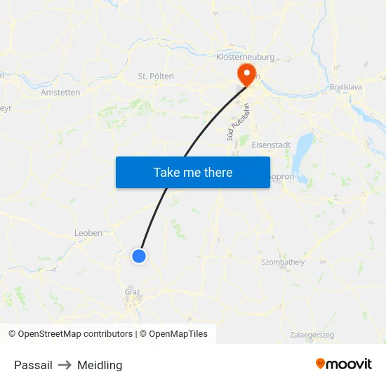 Passail to Meidling map