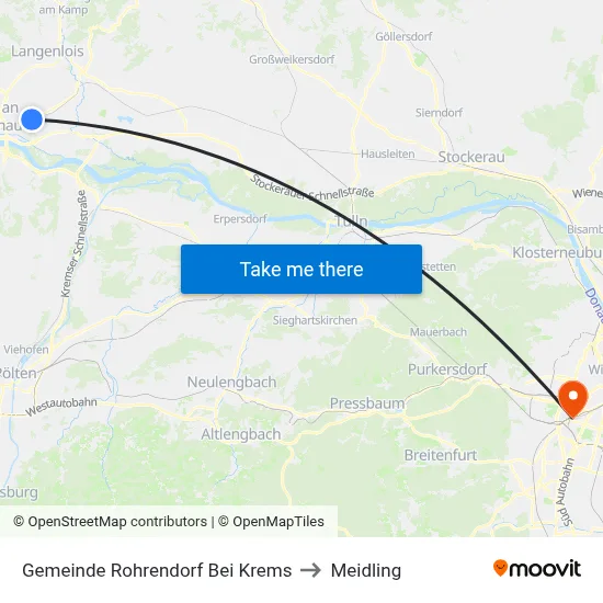 Gemeinde Rohrendorf Bei Krems to Meidling map