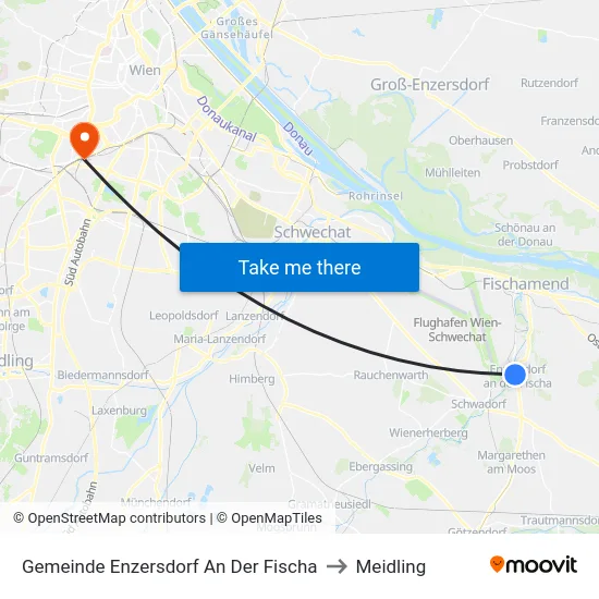 Gemeinde Enzersdorf An Der Fischa to Meidling map