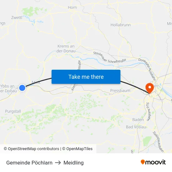 Gemeinde Pöchlarn to Meidling map