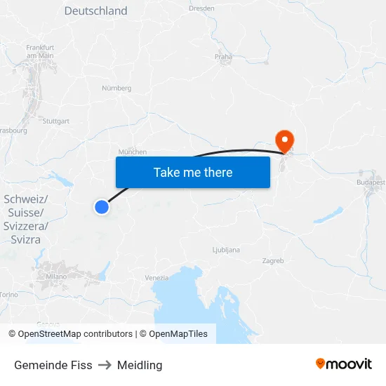Gemeinde Fiss to Meidling map