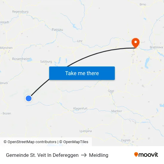 Gemeinde St. Veit In Defereggen to Meidling map