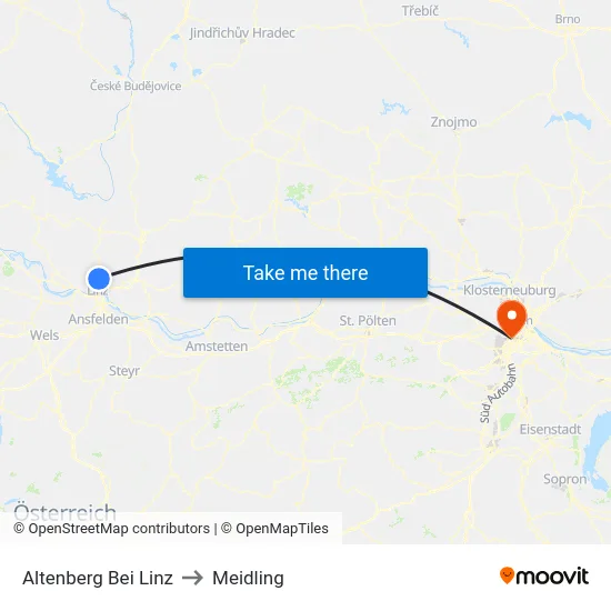 Altenberg Bei Linz to Meidling map