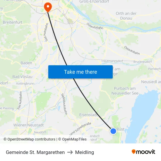 Gemeinde St. Margarethen to Meidling map