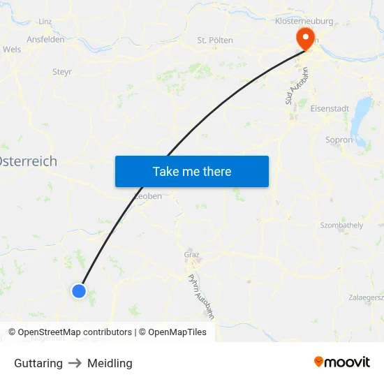 Guttaring to Meidling map