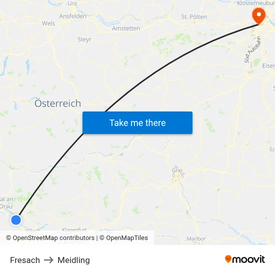 Fresach to Meidling map