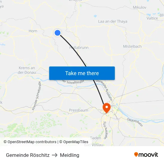 Gemeinde Röschitz to Meidling map