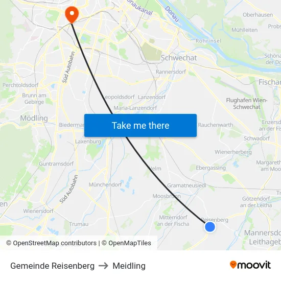 Gemeinde Reisenberg to Meidling map
