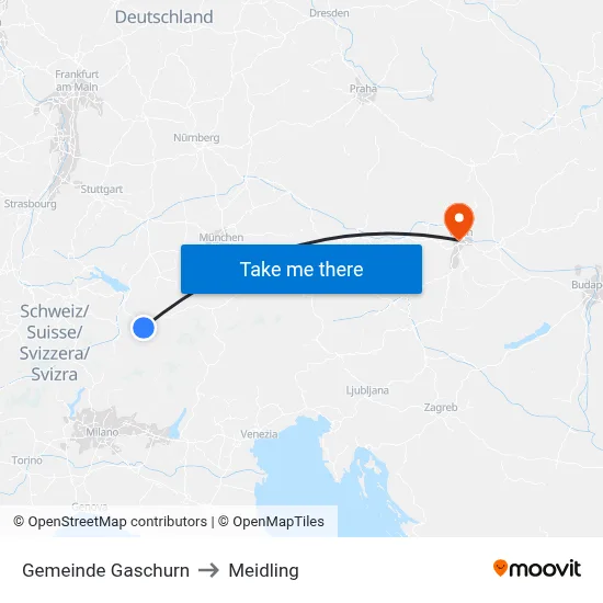 Gemeinde Gaschurn to Meidling map