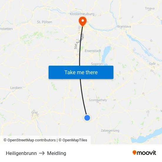 Heiligenbrunn to Meidling map