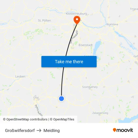 Großwilfersdorf to Meidling map