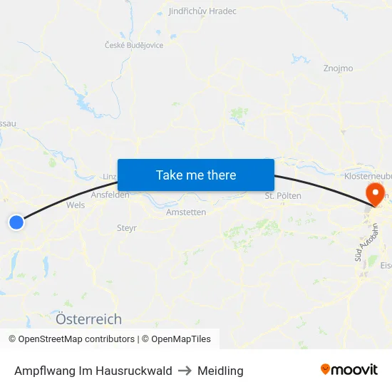 Ampflwang Im Hausruckwald to Meidling map