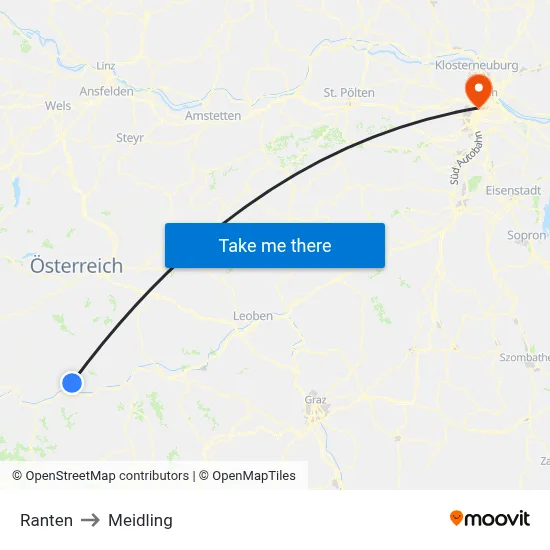 Ranten to Meidling map