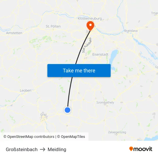 Großsteinbach to Meidling map
