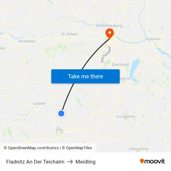 Fladnitz An Der Teichalm to Meidling map