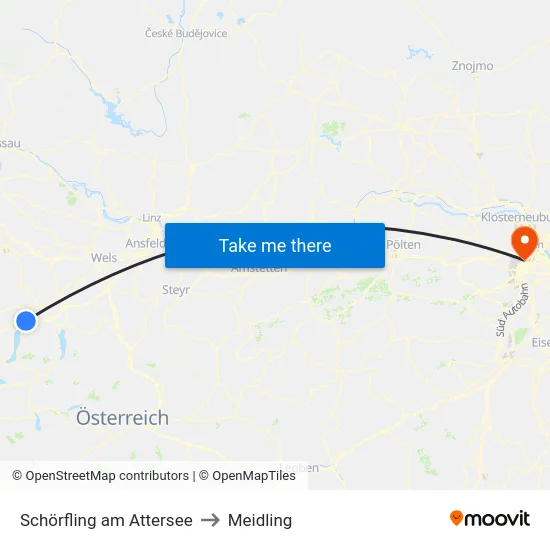 Schörfling am Attersee to Meidling map