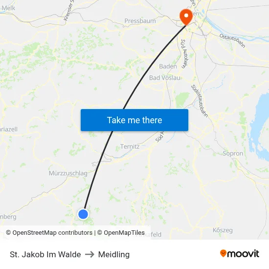 St. Jakob Im Walde to Meidling map