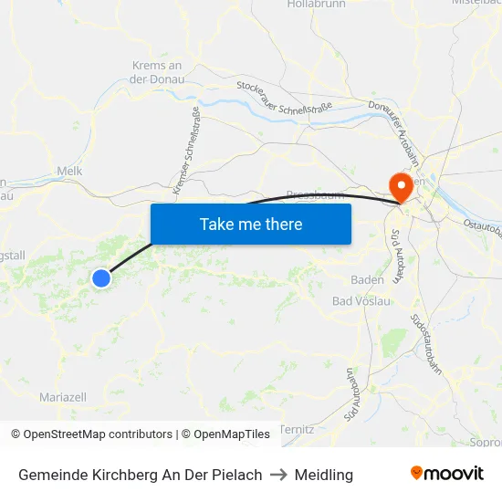 Gemeinde Kirchberg An Der Pielach to Meidling map