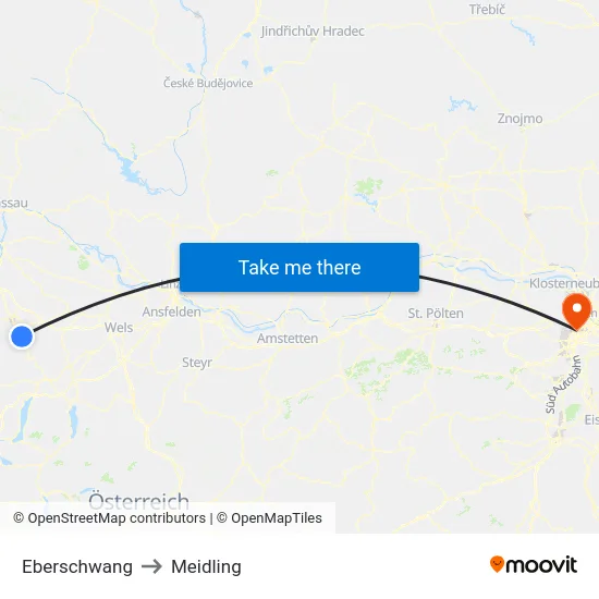 Eberschwang to Meidling map