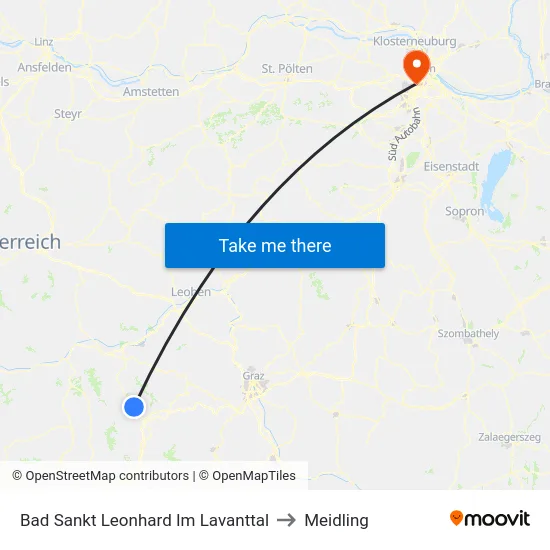 Bad Sankt Leonhard Im Lavanttal to Meidling map