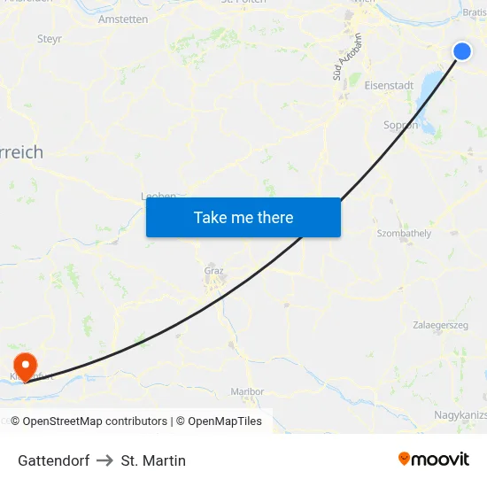Gattendorf to St. Martin map