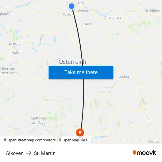 Alkoven to St. Martin map