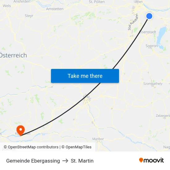 Gemeinde Ebergassing to St. Martin map