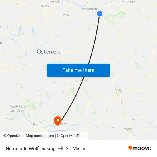 Gemeinde Wolfpassing to St. Martin map