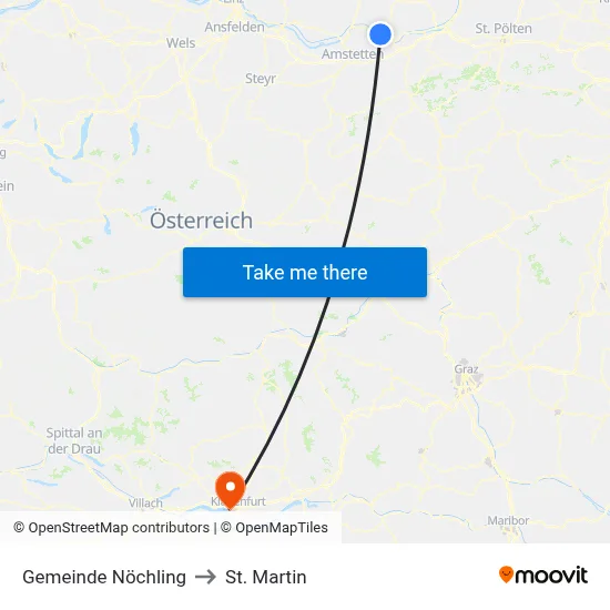 Gemeinde Nöchling to St. Martin map