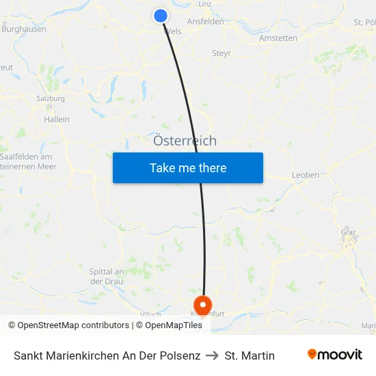Sankt Marienkirchen An Der Polsenz to St. Martin map