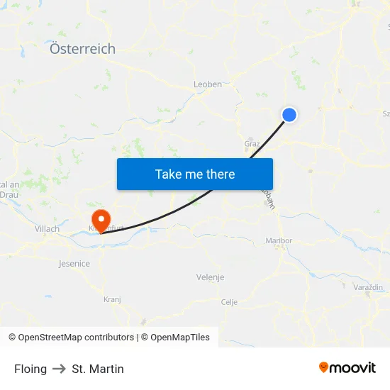 Floing to St. Martin map