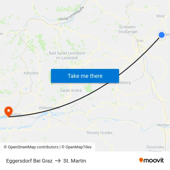 Eggersdorf Bei Graz to St. Martin map