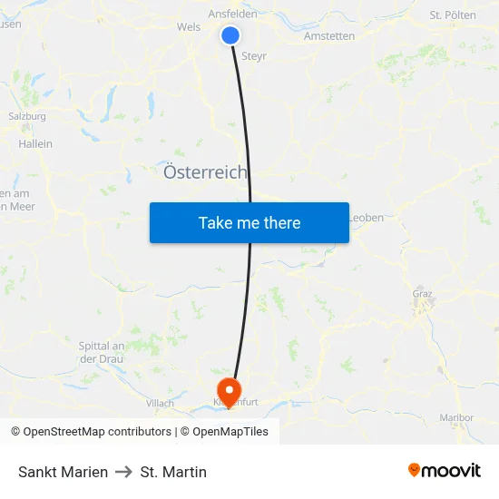 Sankt Marien to St. Martin map