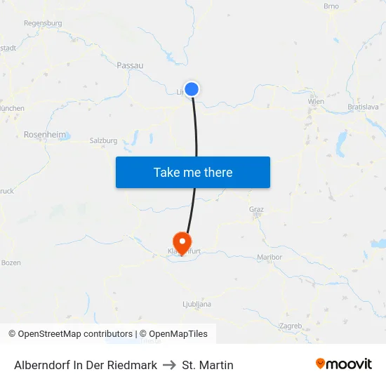 Alberndorf In Der Riedmark to St. Martin map