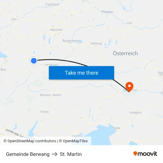Gemeinde Berwang to St. Martin map
