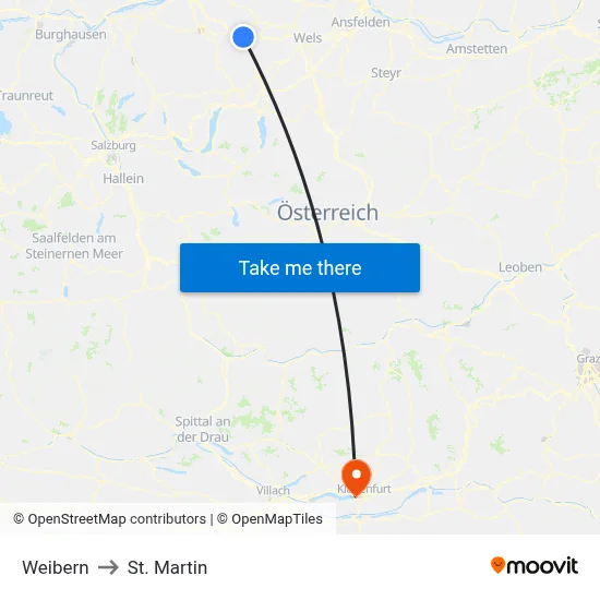 Weibern to St. Martin map