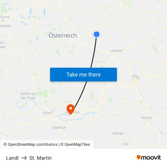 Landl to St. Martin map