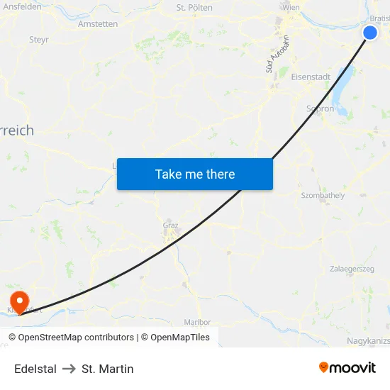 Edelstal to St. Martin map